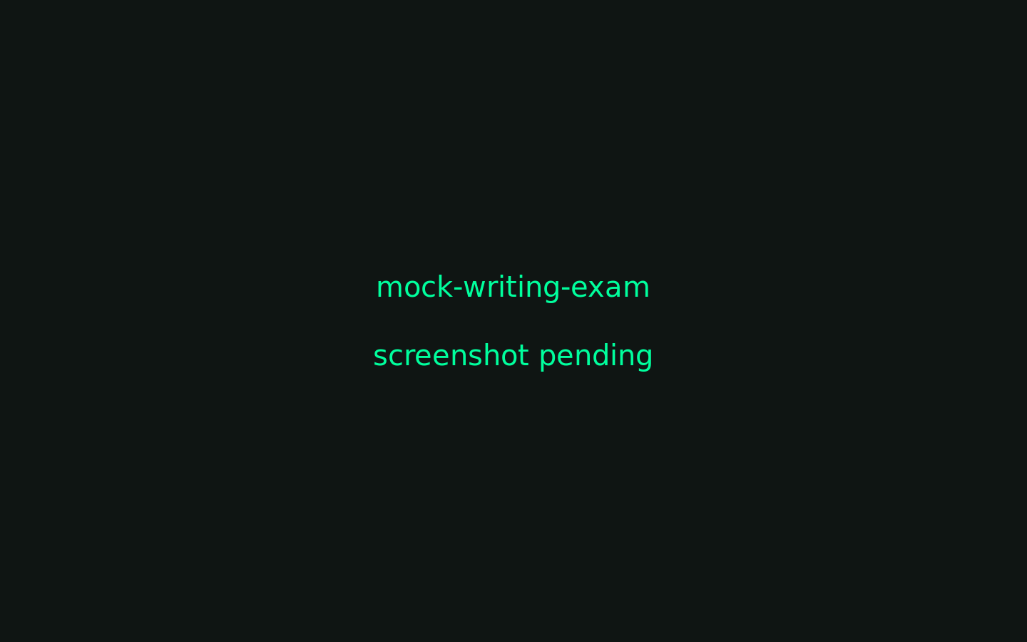 The Writing exam — prompt/visual and the text editor with a live word count