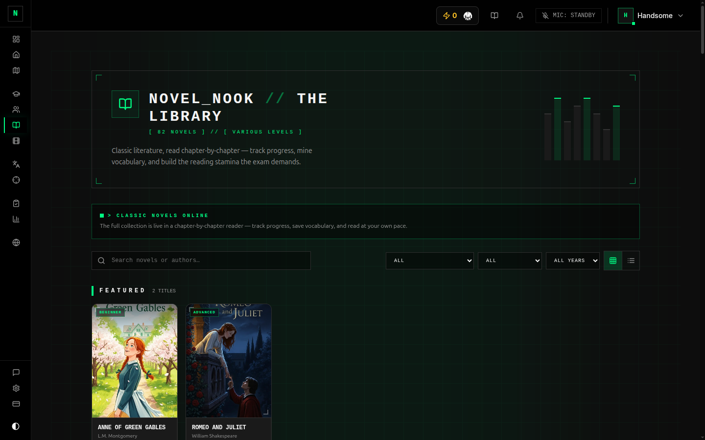 The Novel Nook library